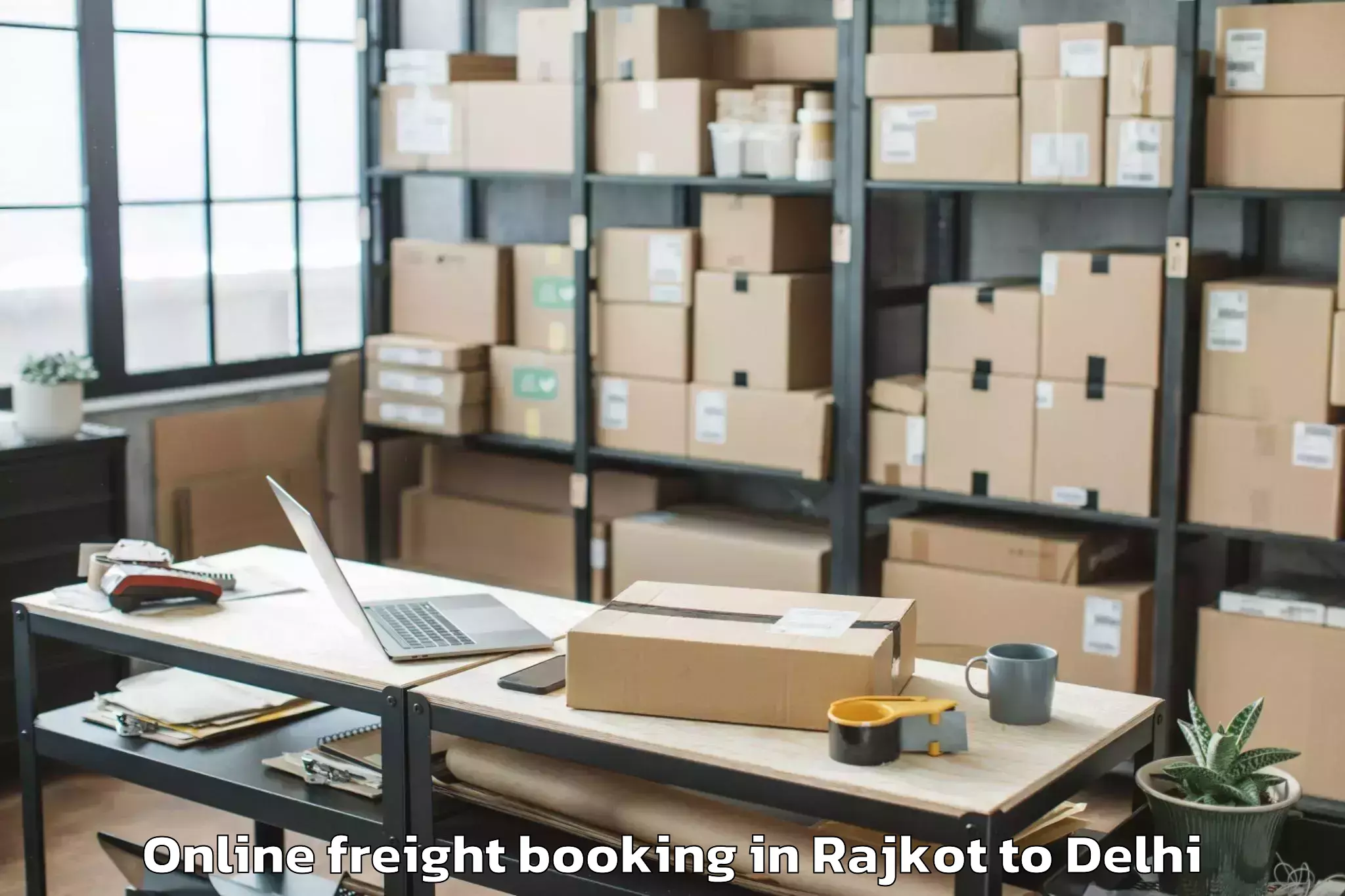 Affordable Rajkot to C R R I Online Freight Booking